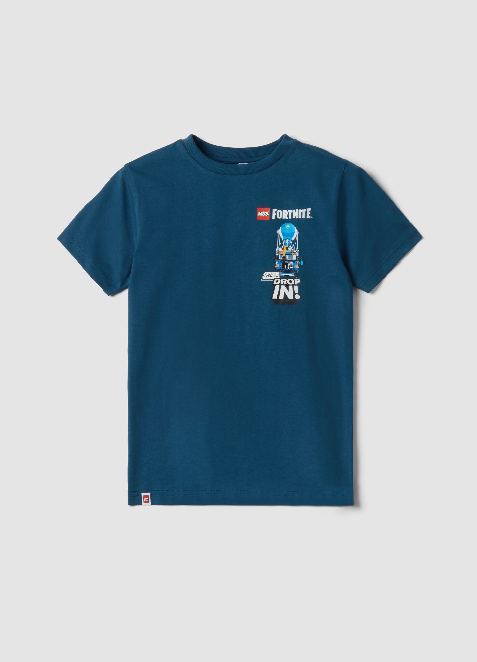 Kids' blue pure cotton t-shirt regular fit with prints