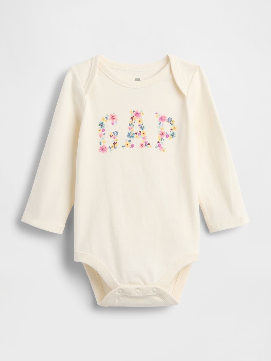 White Cotton Baby Bodysuit_0