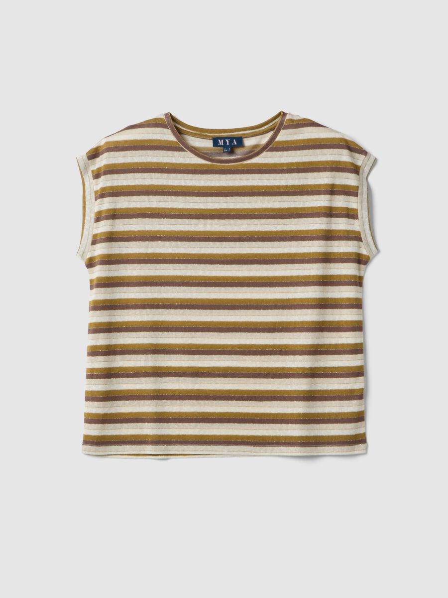 Regular-fit multicolour striped viscose-blend T-shirt_4