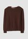 Brown viscose-blend jumper with neck scarf, regular fit_1