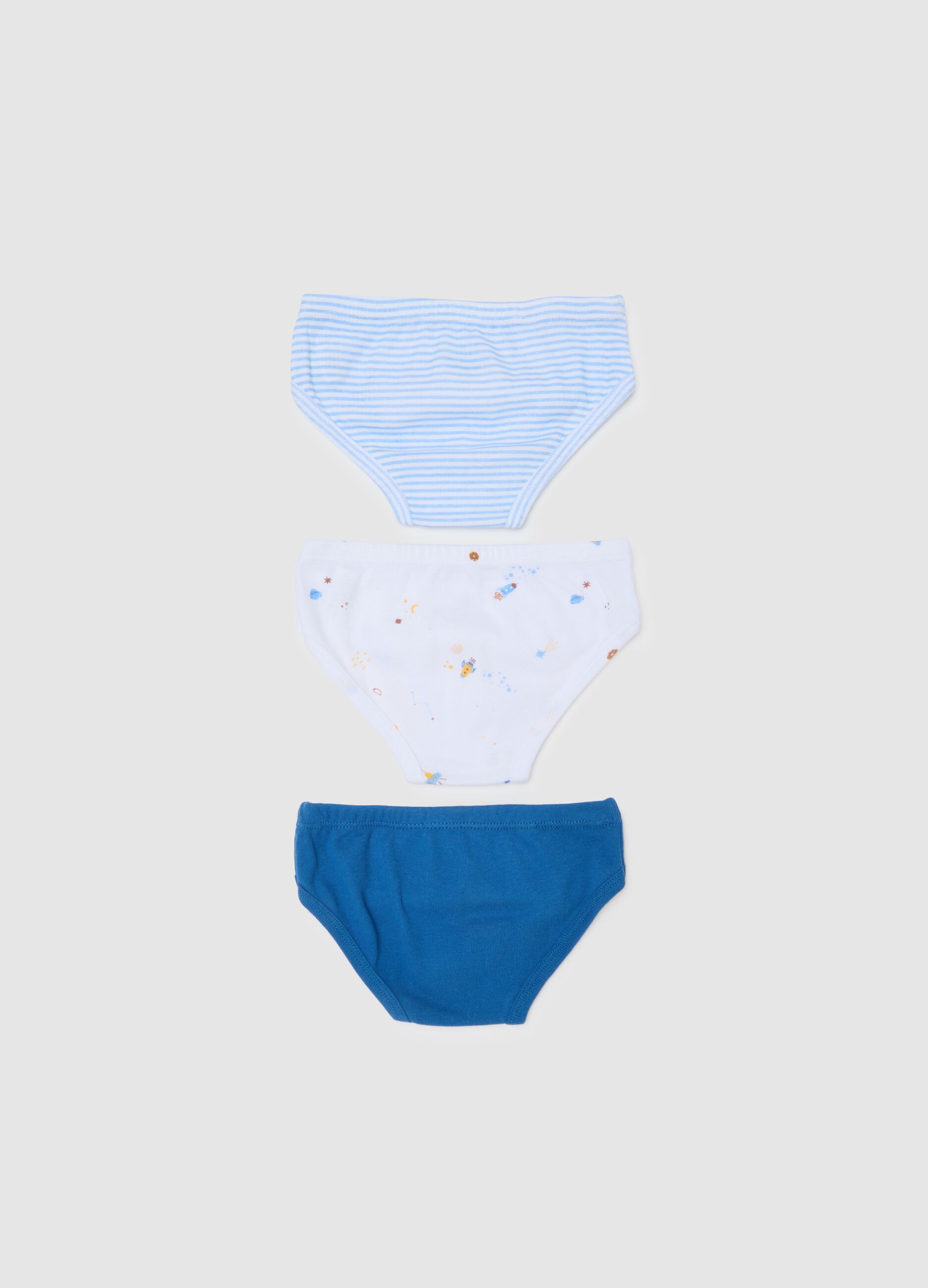 Set of multicolour pure cotton boys' briefs tripack
