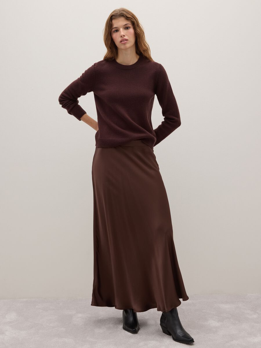 Maglione marrone in lana e cashmere_1