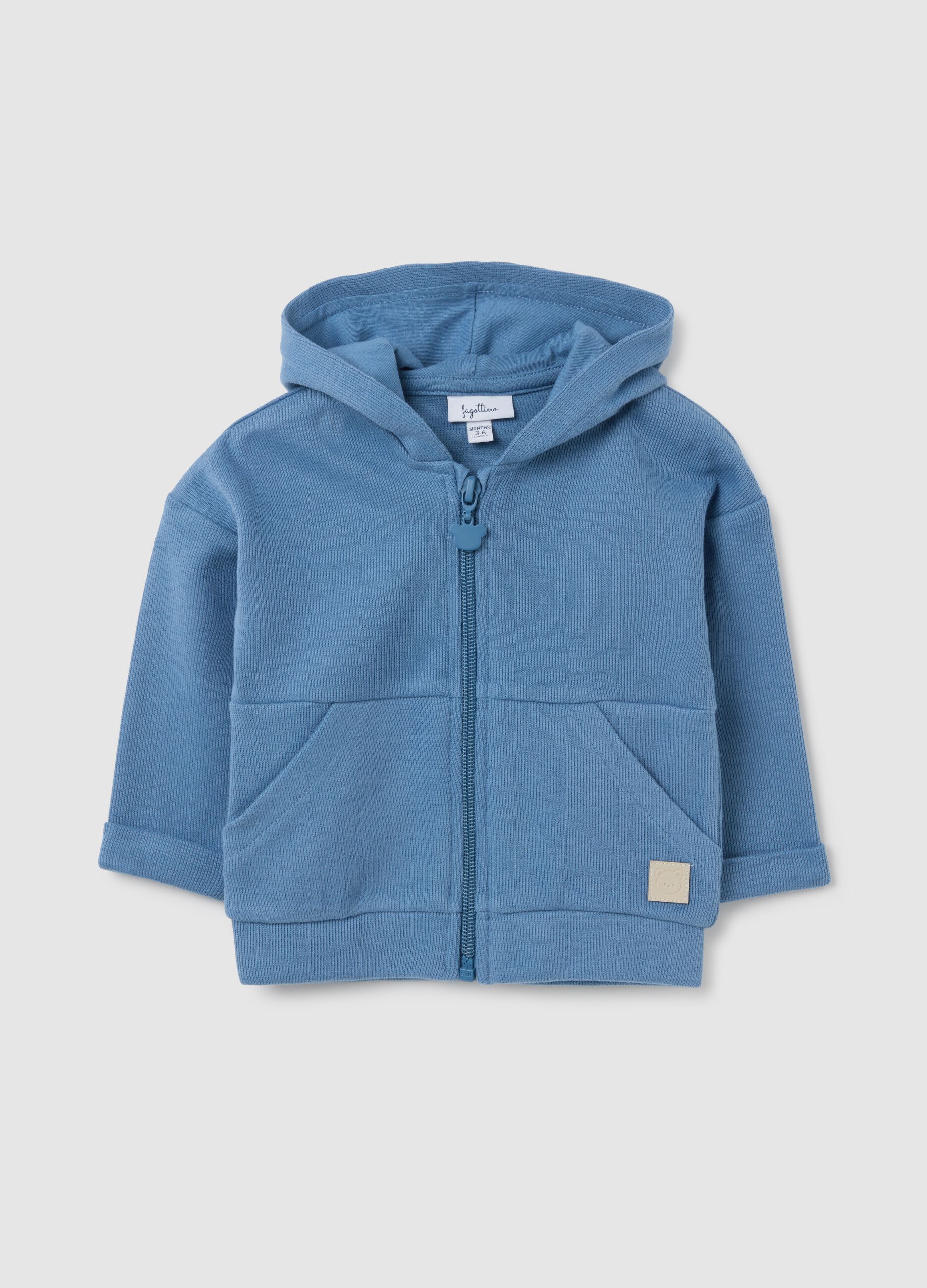 Boy's blue pure cotton sweatshirt with regular fit