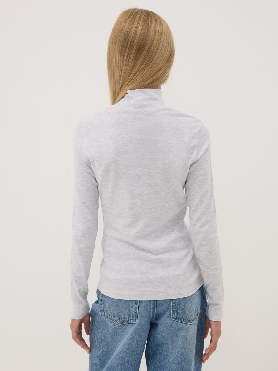 Grey marl organic cotton high-neck T-shirt_2