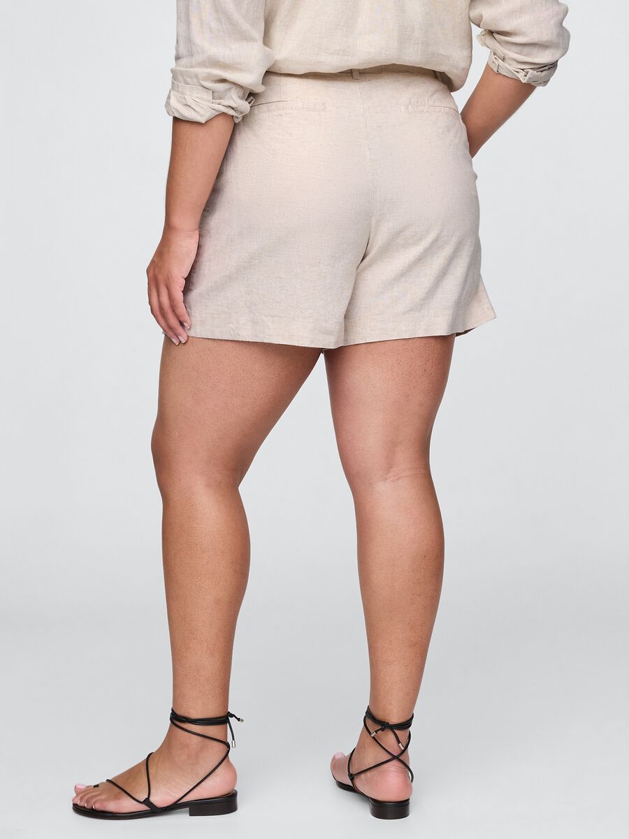Beige Gap Shorts in Linen and Viscose_5
