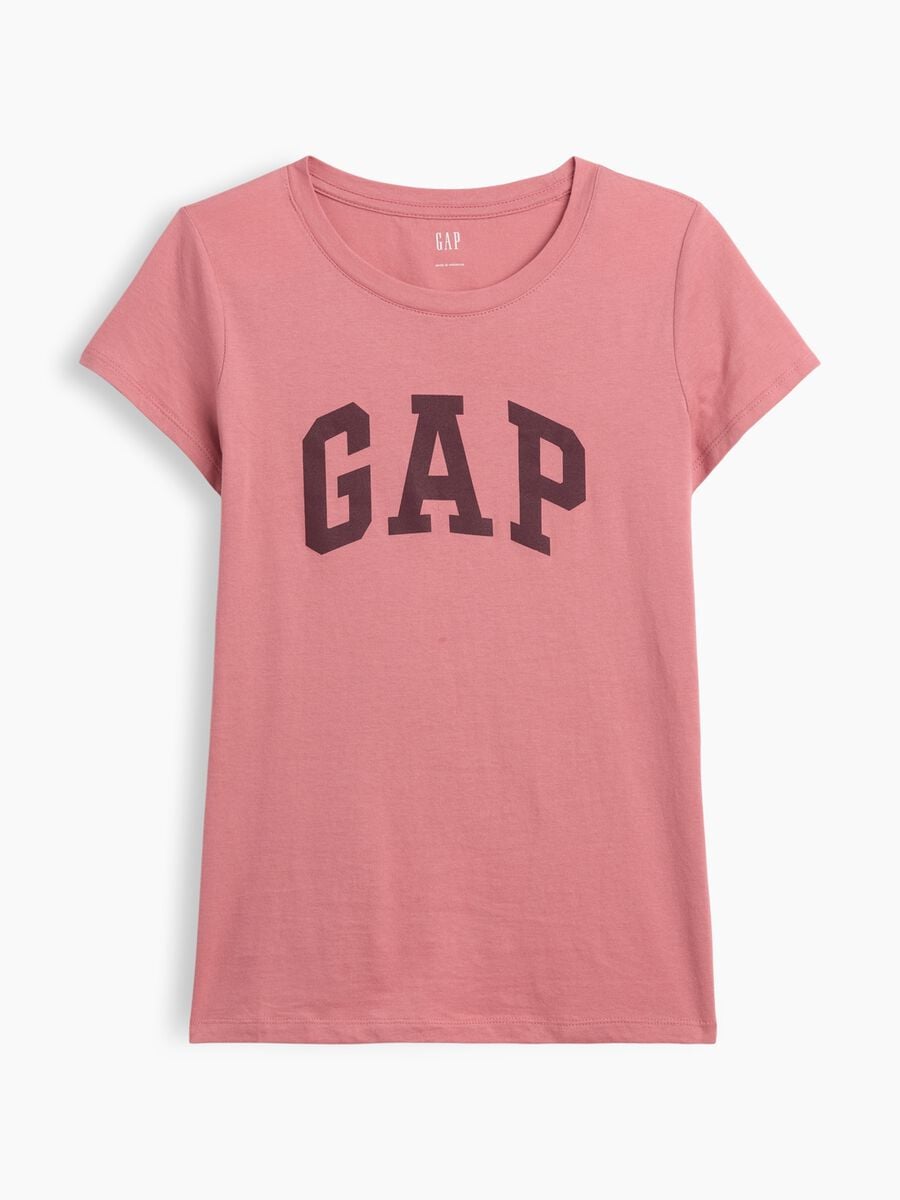 T-shirt rosa in puro cotone con logo GAP_3