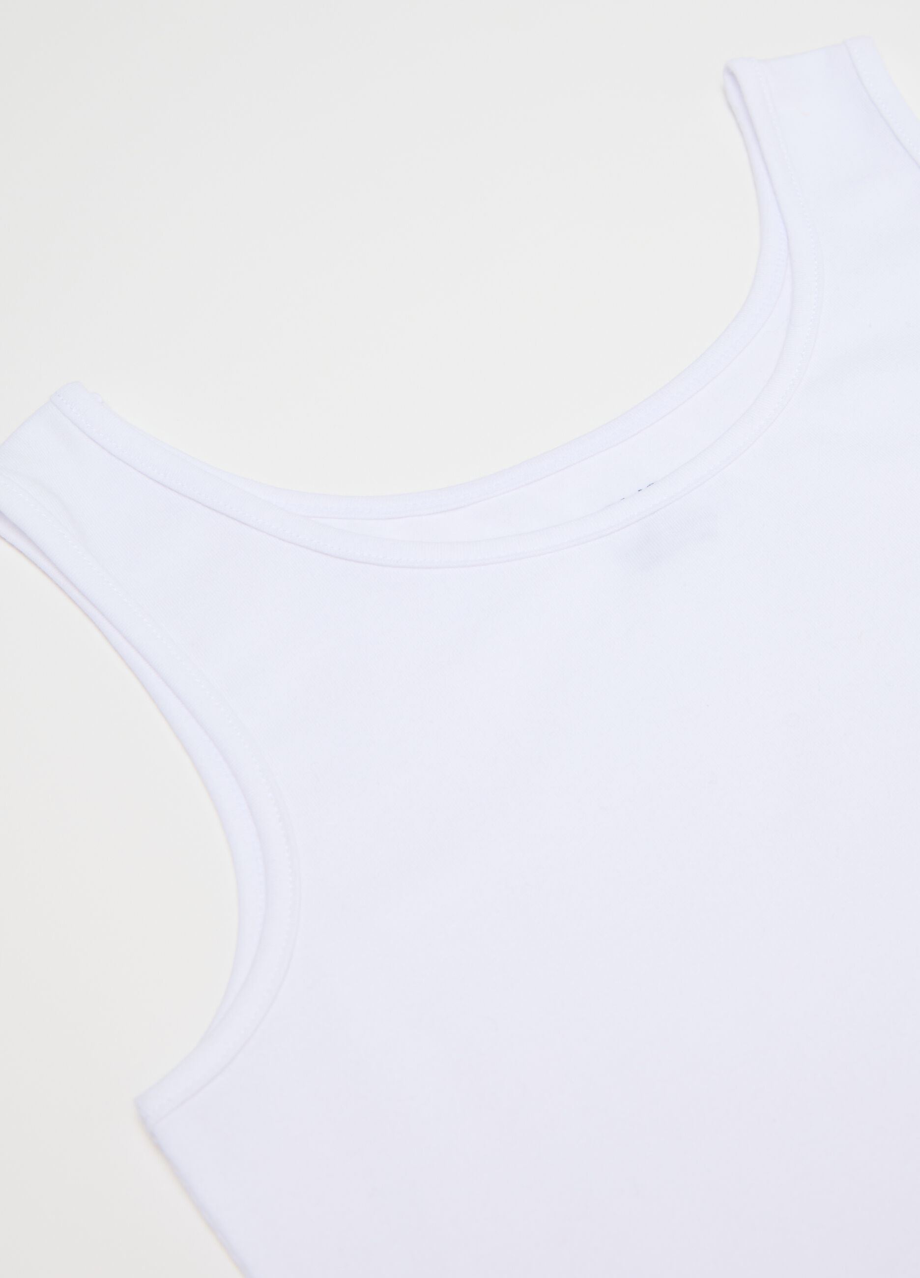 Two-pack racerback vests in stretch cotton