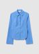 Blue slim fit pure cotton shirt_4