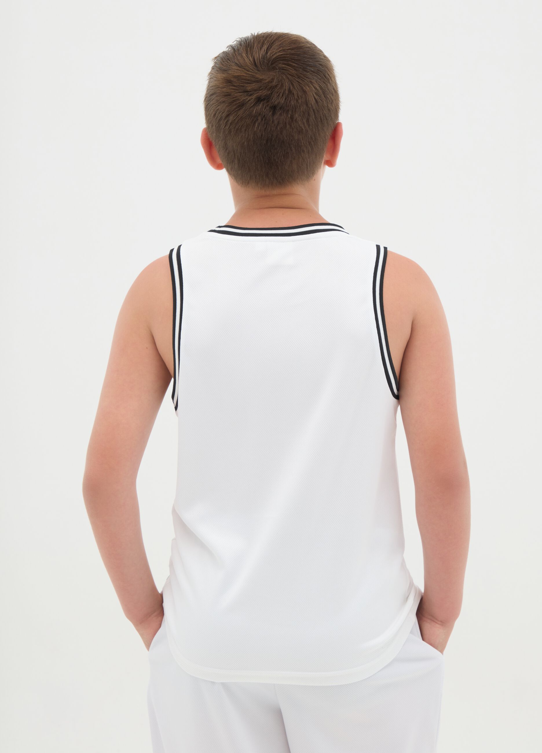 White Tank Top with Everlast Print