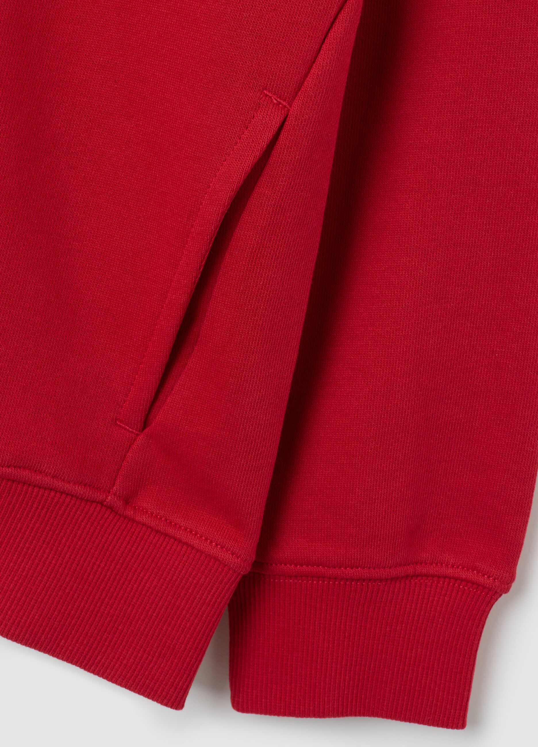 Felpa da bambino in puro cotone rossa regular fit