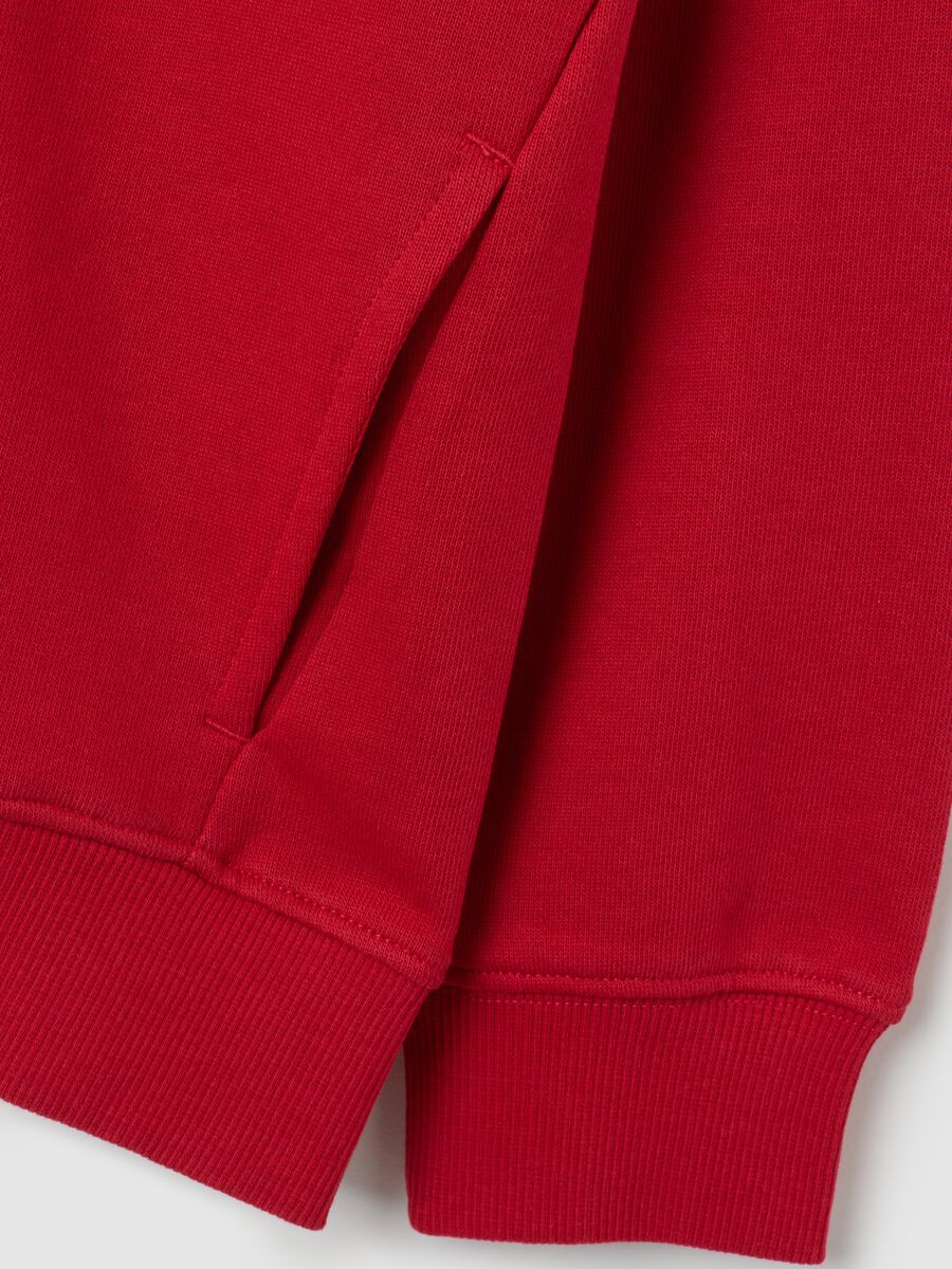 Felpa da bambino in puro cotone rossa regular fit_2