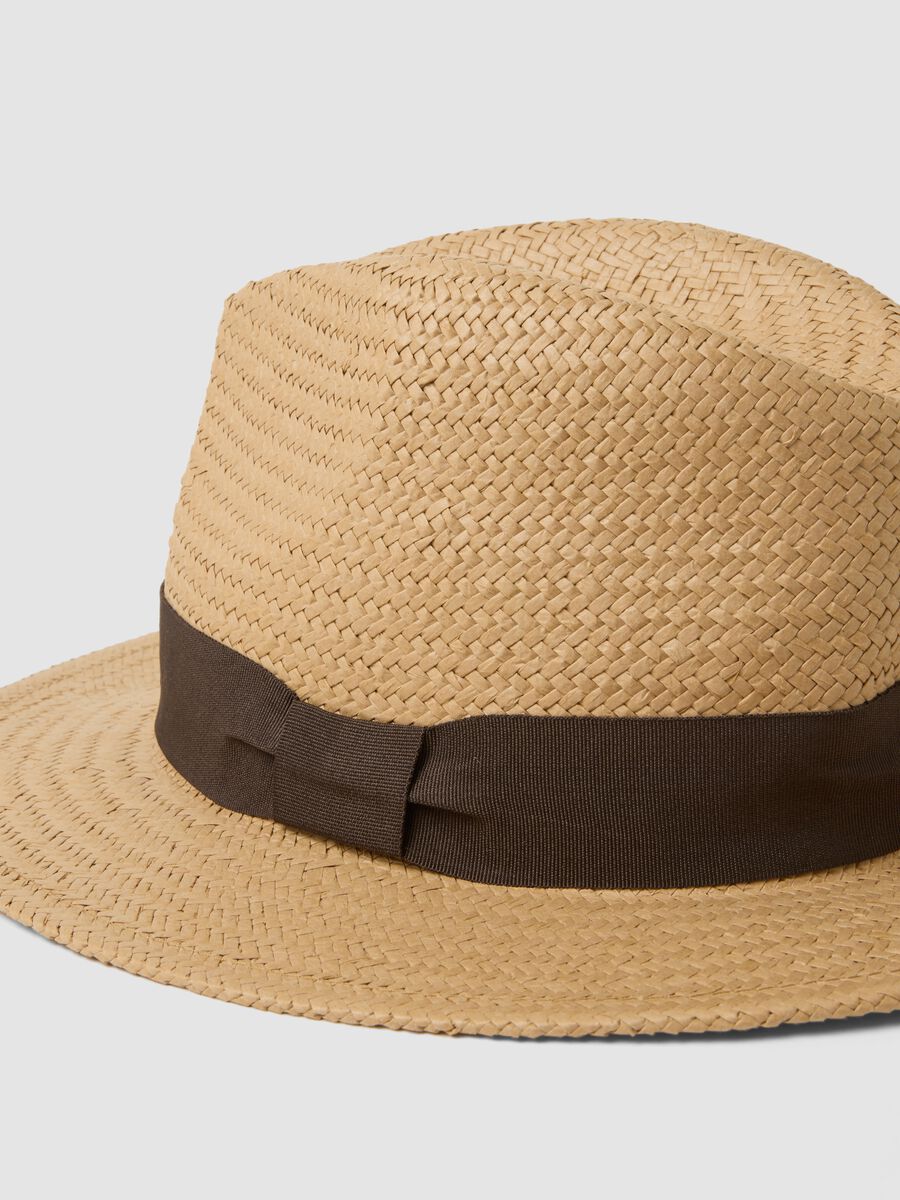 Cappello beige in misto tessuto carta_3