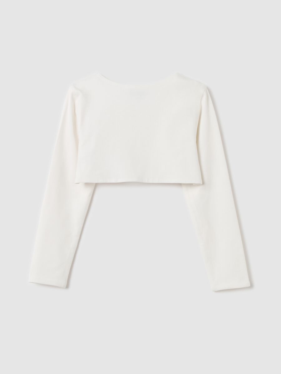 Cropped-fit cardigan in jersey_1