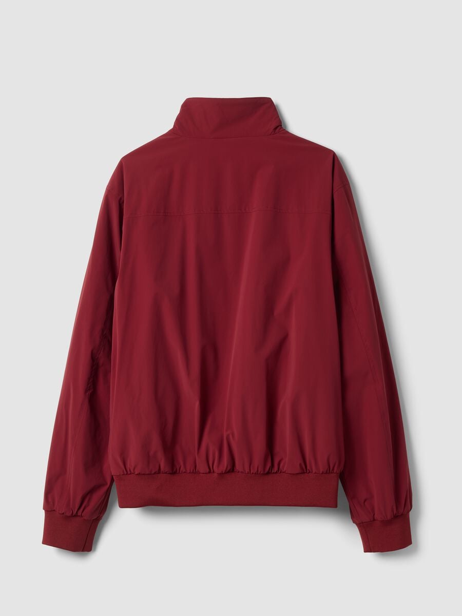 Giubbotto rosso in tessuto elasticizzato con zip_2