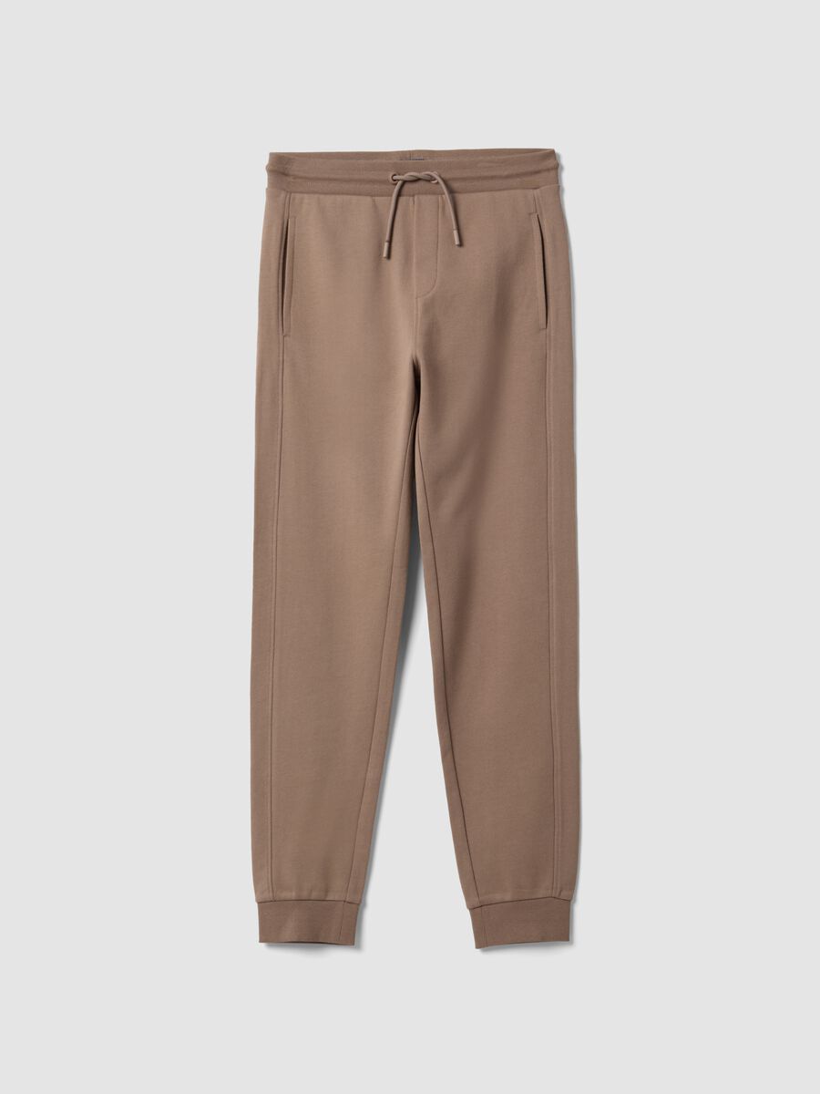 Beige organic cotton jogger trousers_0