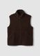 Brown regular-fit gilet with teddy-effect fabric_4