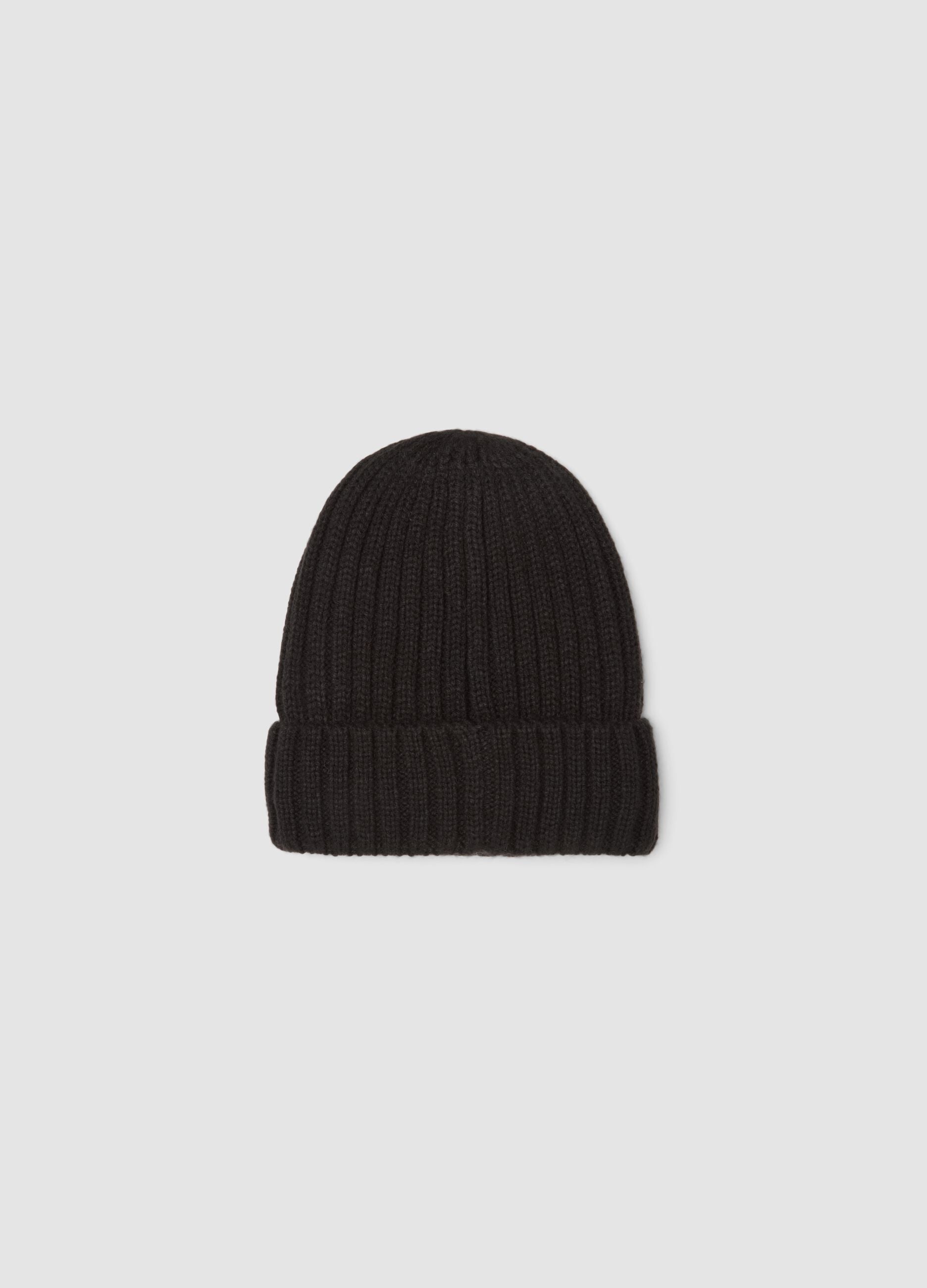 Rib-knit beanie with turn-up cuff ALTAVIA WITH DEBORAH COMPAGNONI