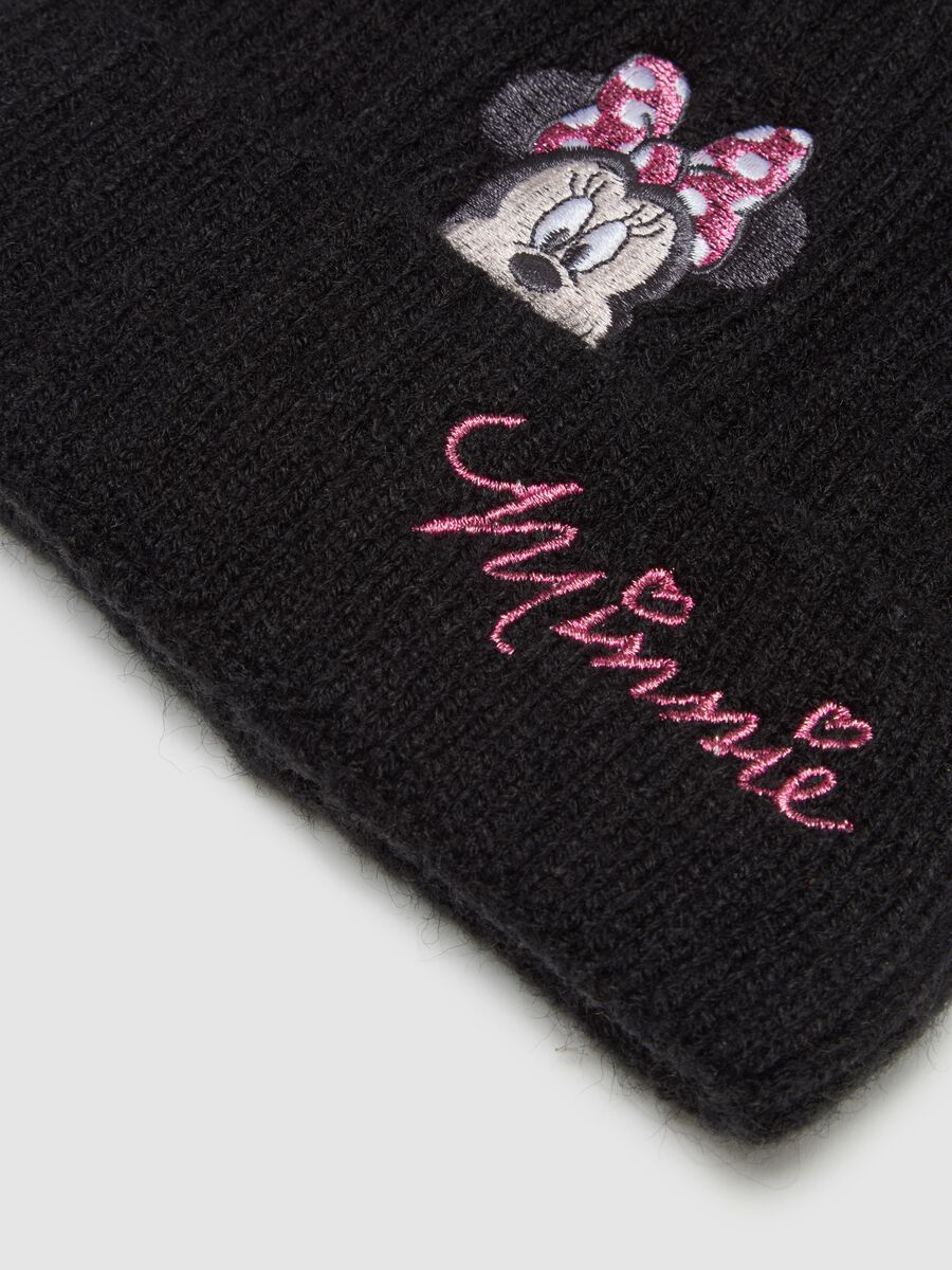 Black girl's hat with pom-pom and Disney embroidery_2