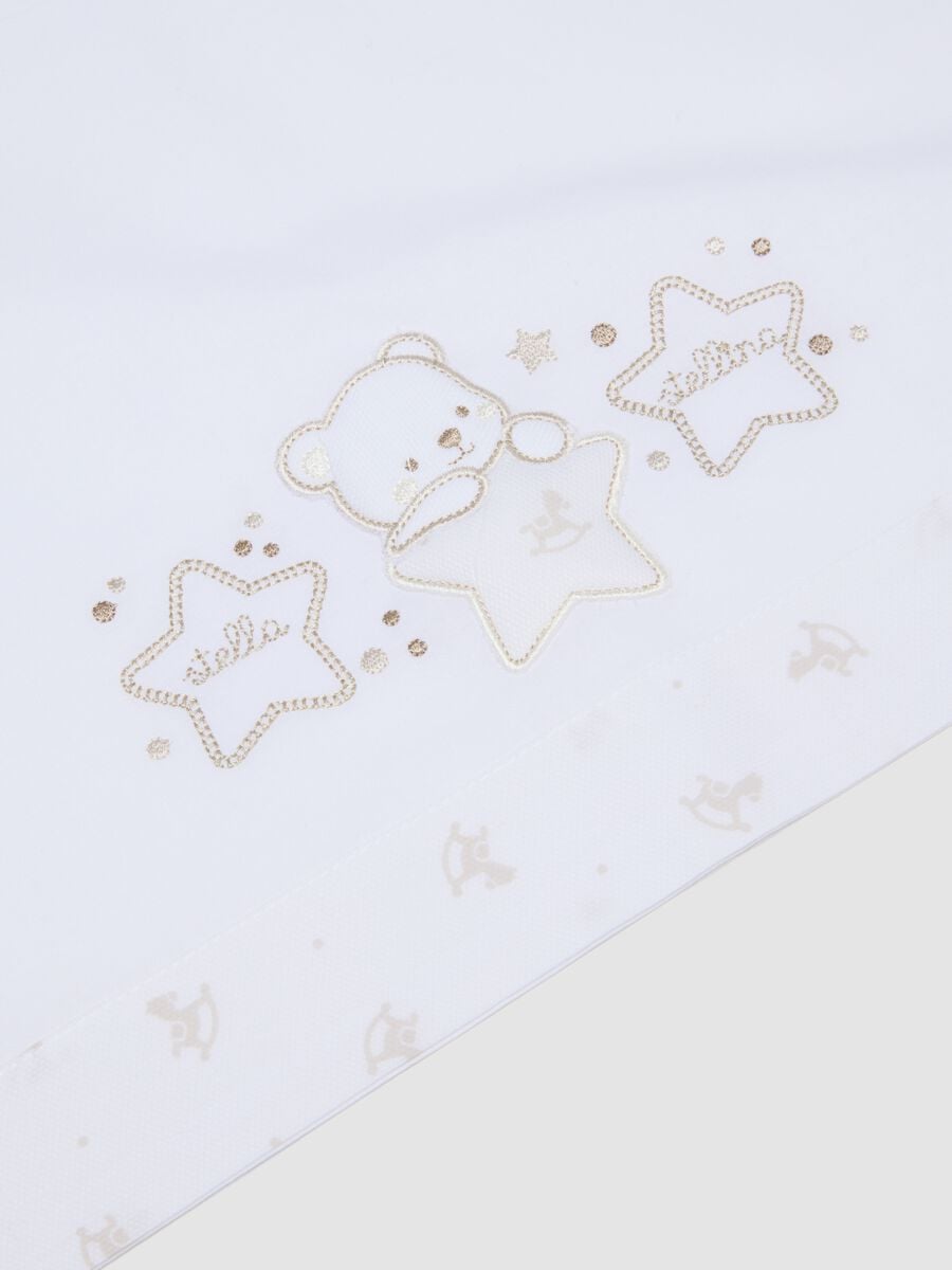 White pure cotton baby sheet with embroidery_2