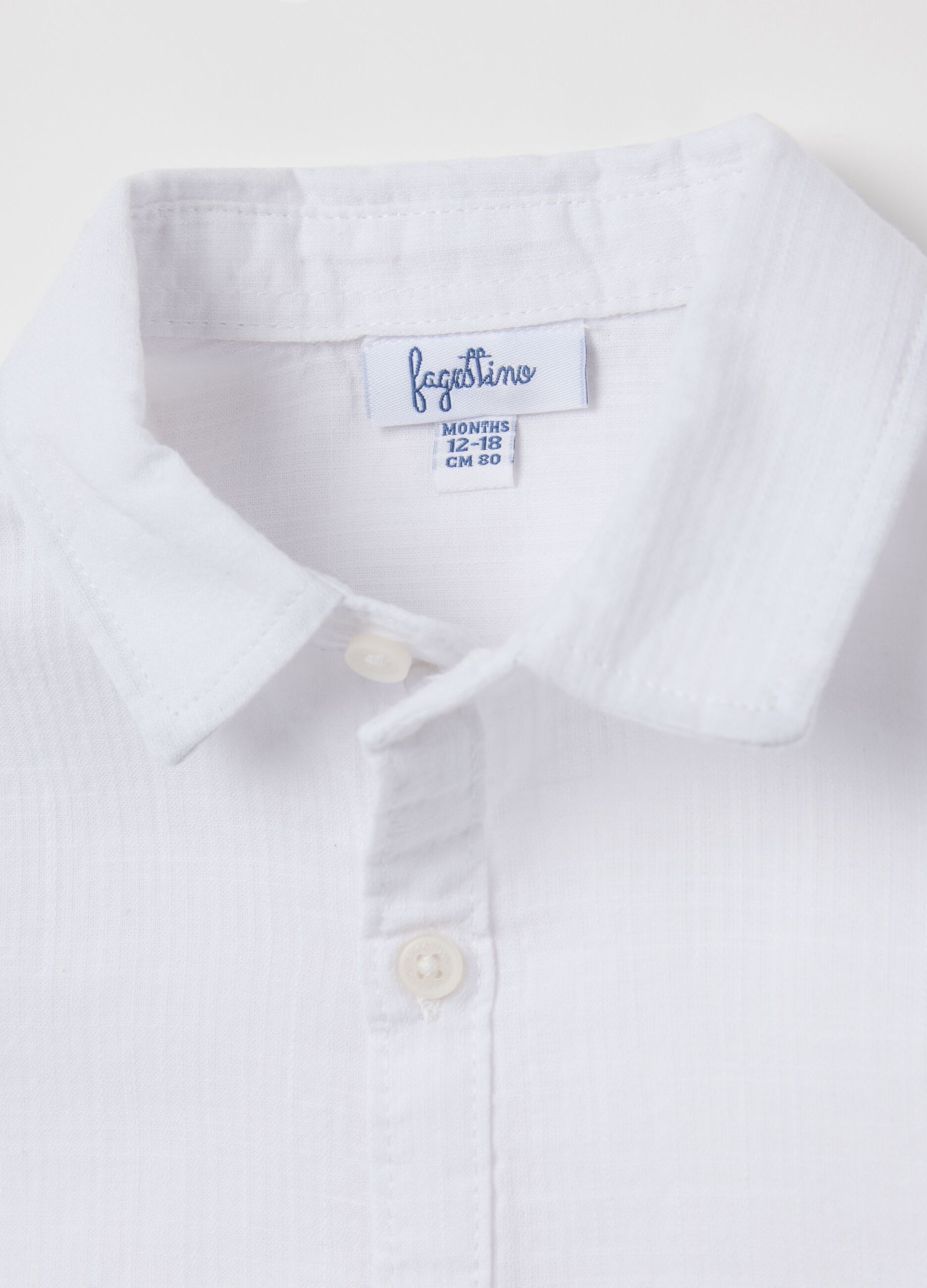 White shirt in cotton canvas