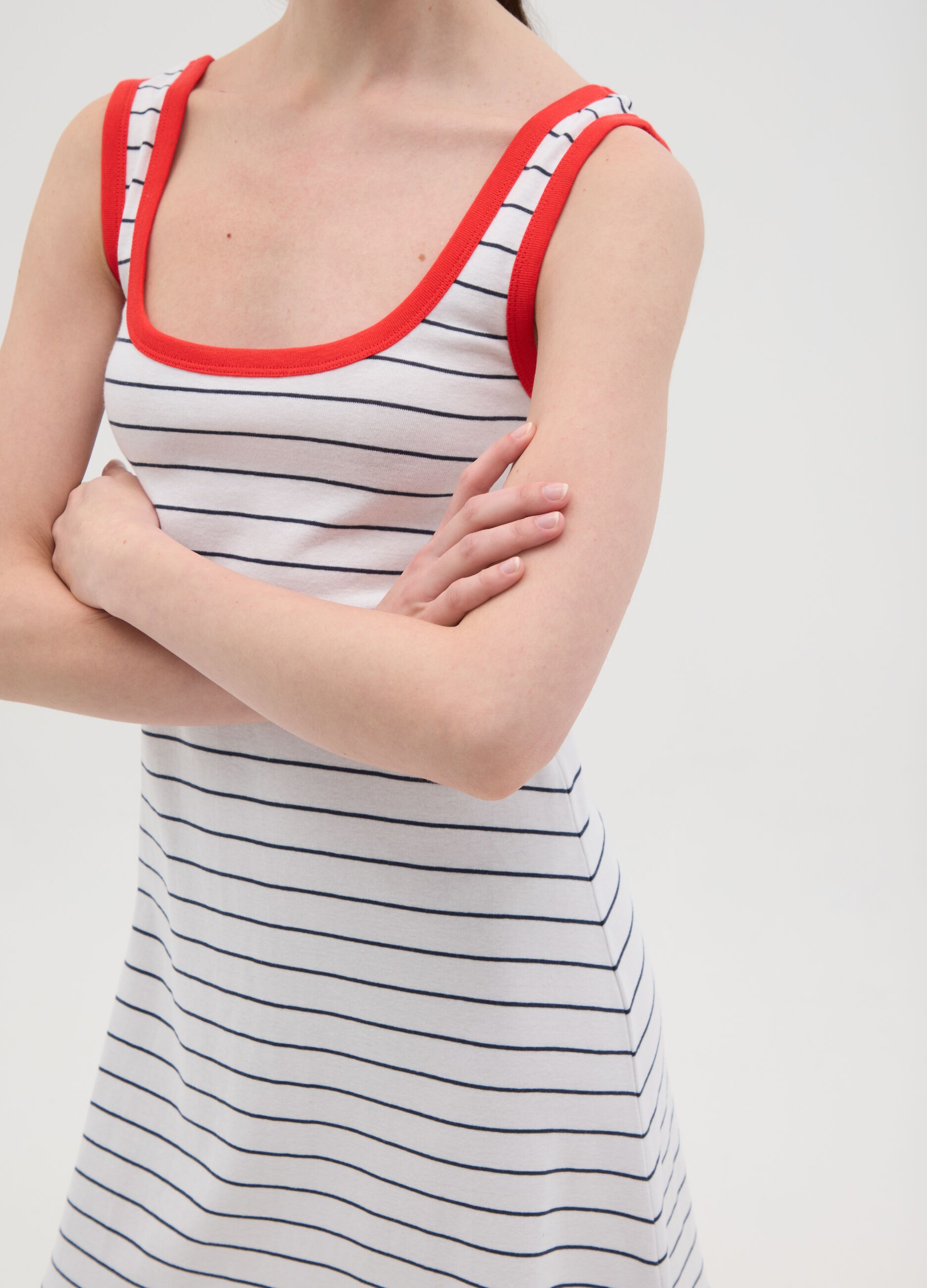 Abito corto da donna in puro cotone multicolor regular fit