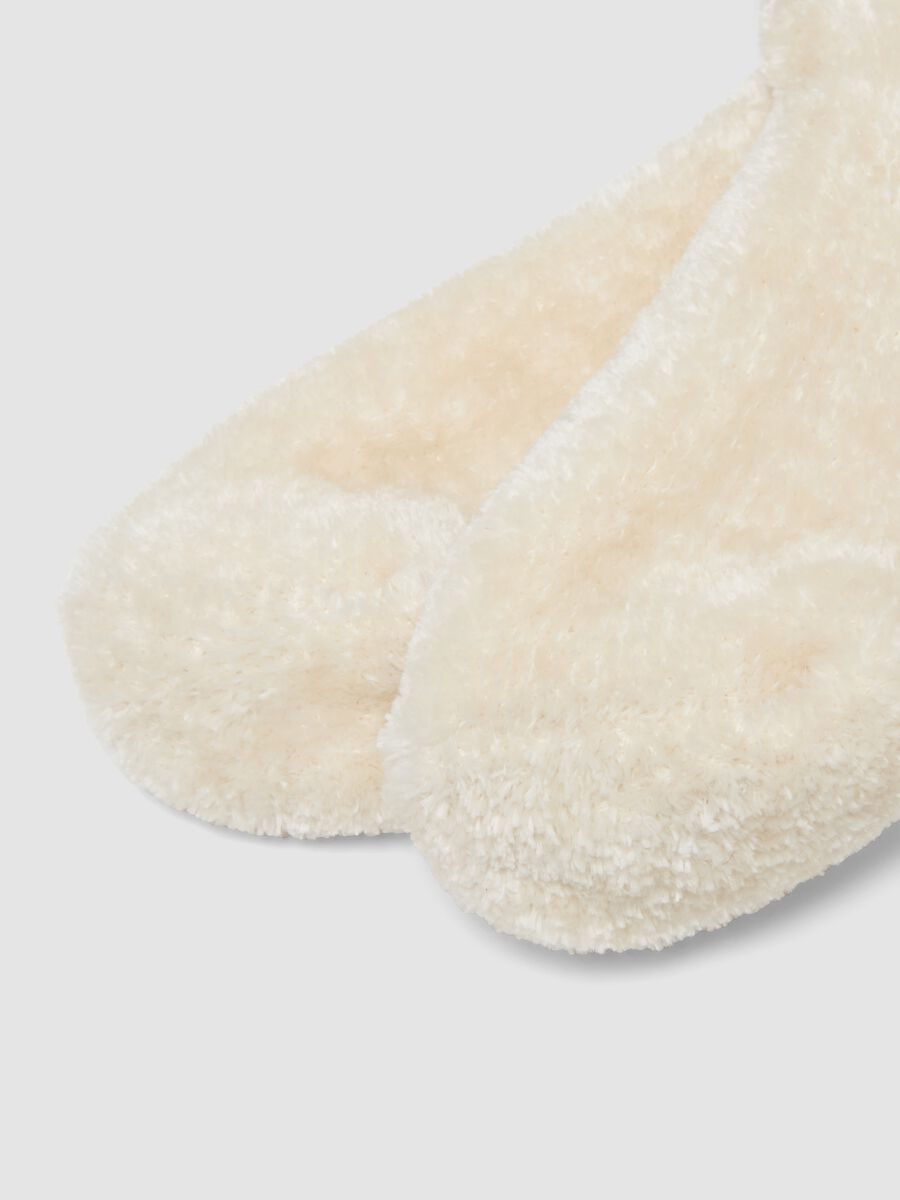 White plush-effect stretch-fabric socks_2