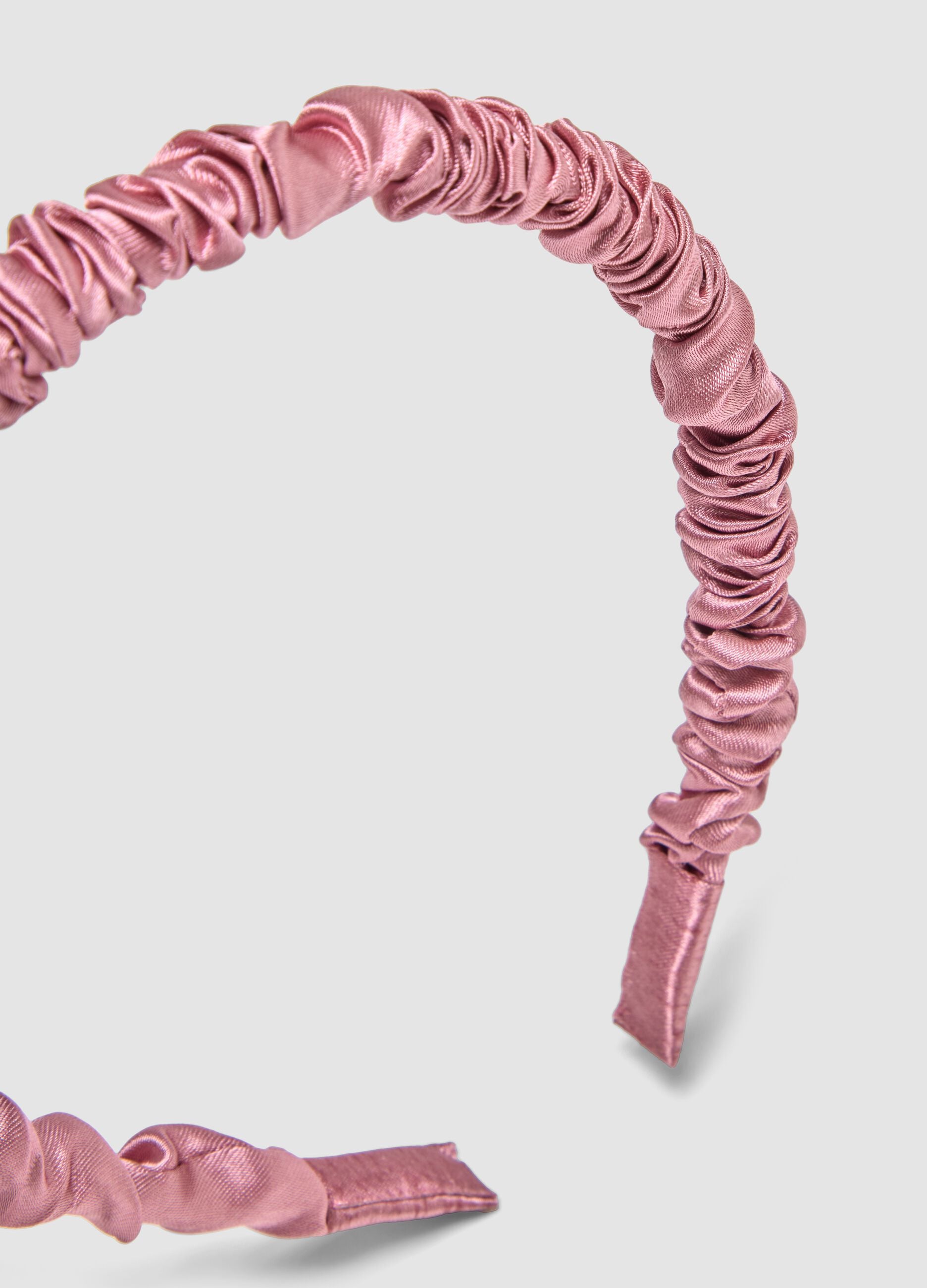 Cerchietto rigido rosa arricciato per capelli