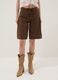 Brown pure cotton Bermuda shorts_1