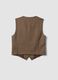 Brown stretch viscose regular-fit waistcoat_6