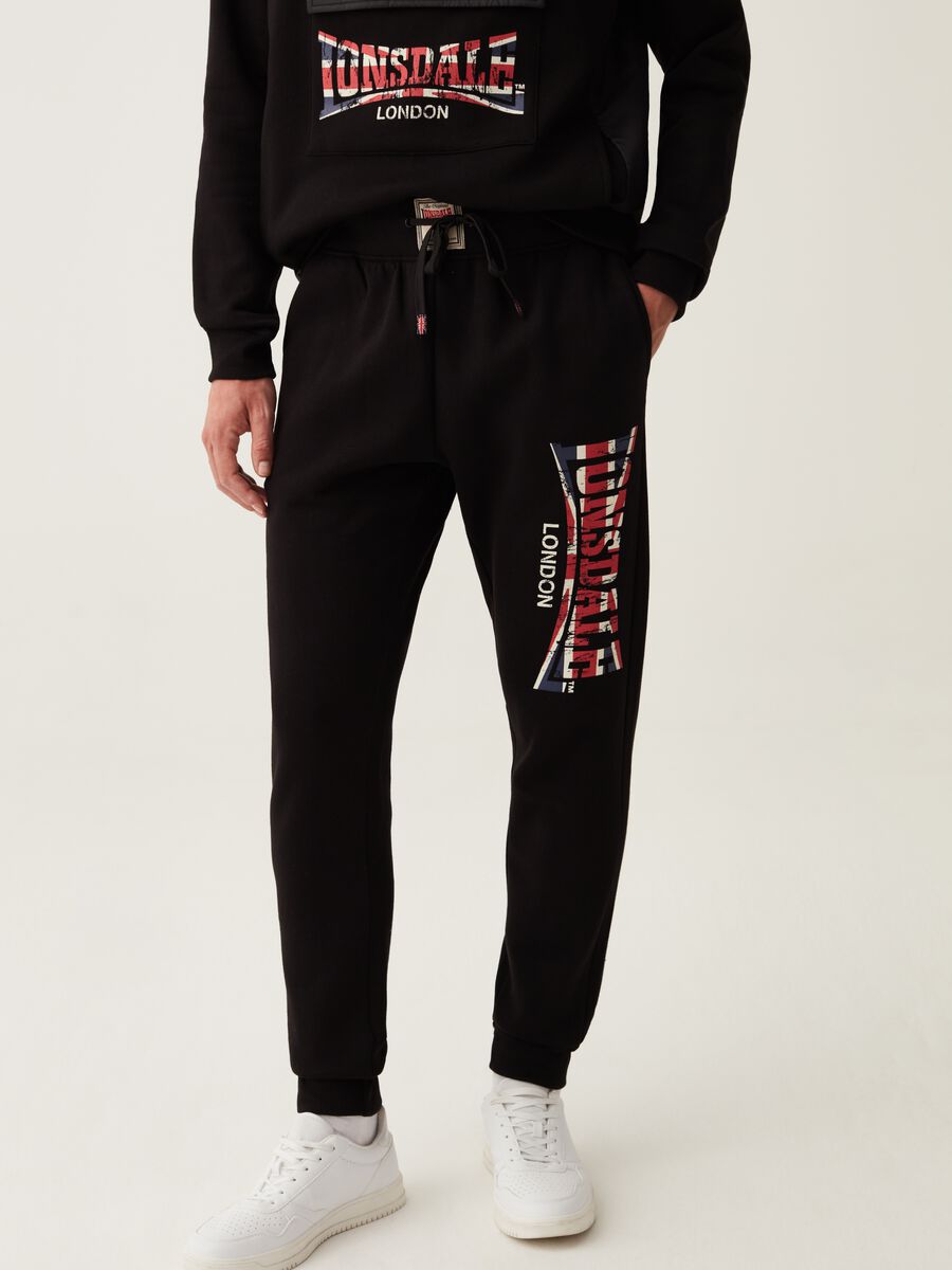 Joggers in felpa con stampa logo_1