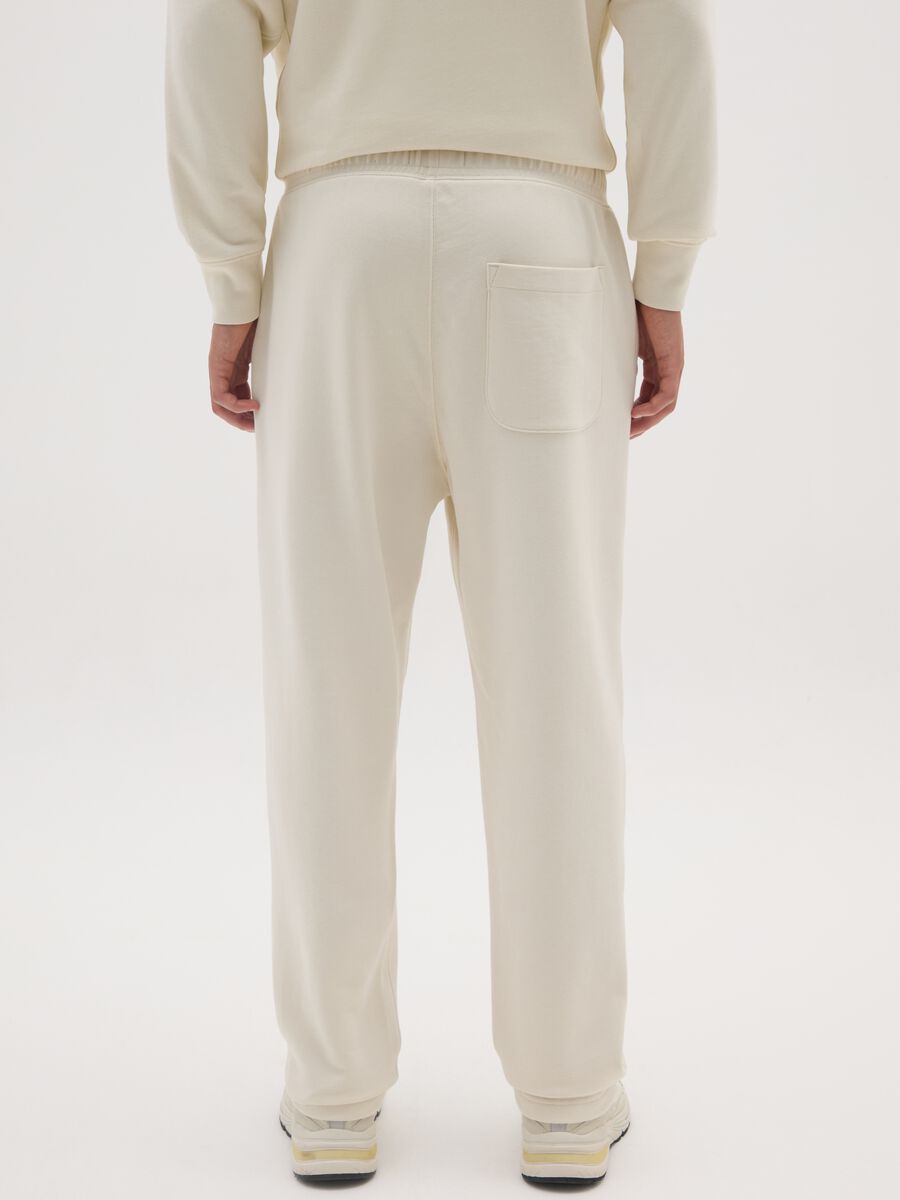 Beige pure cotton trousers with oversized fit_2