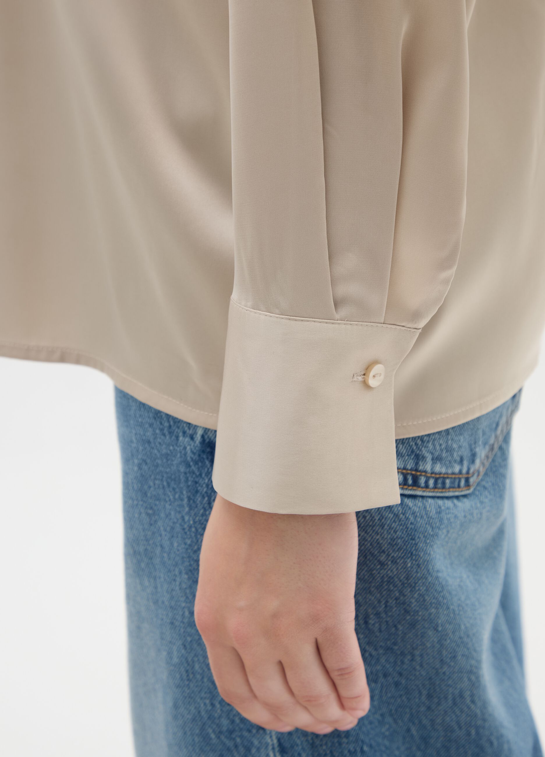 Beige Satin Shirt