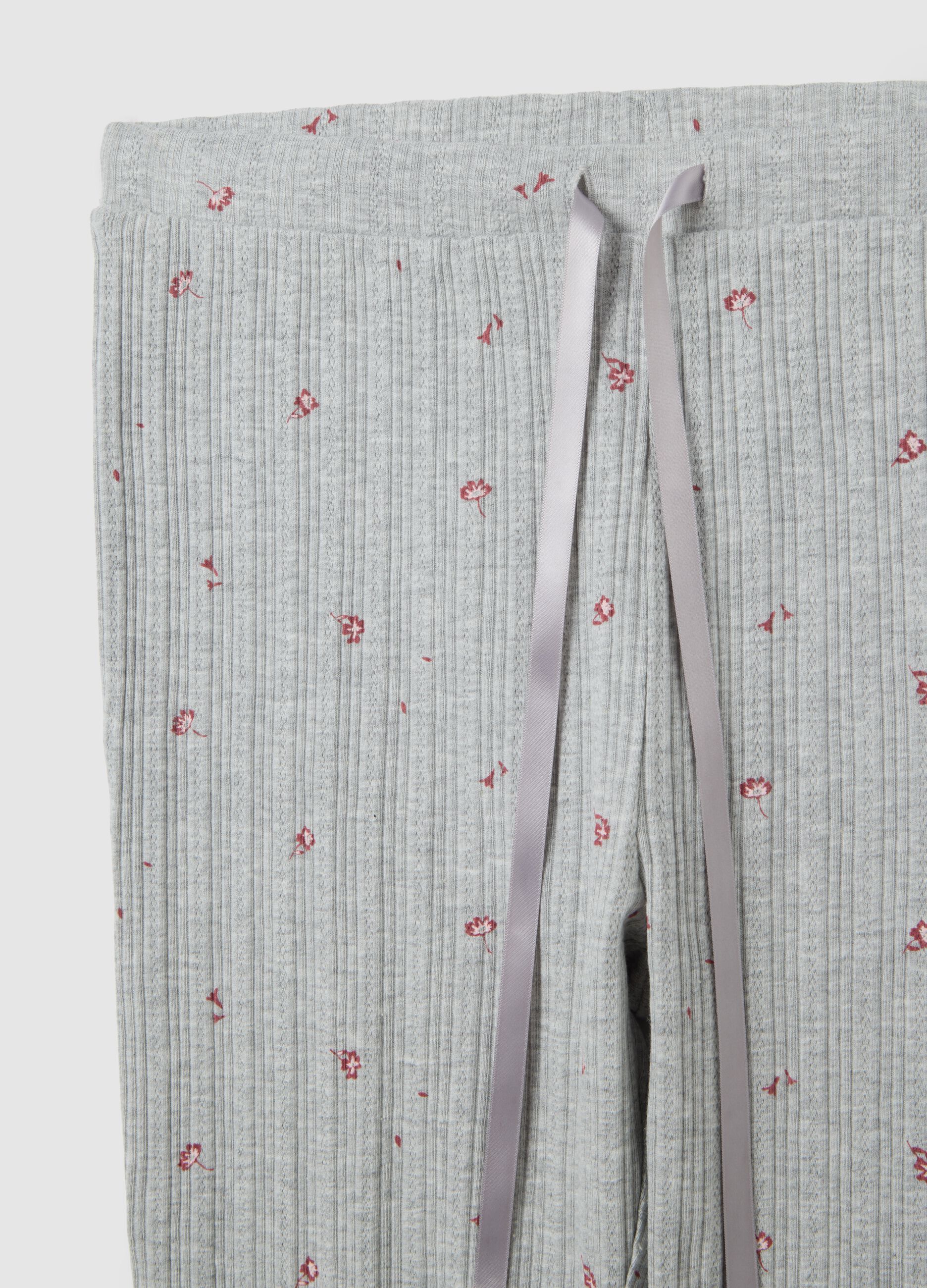 Grey Cotton Blend Pyjama Trousers
