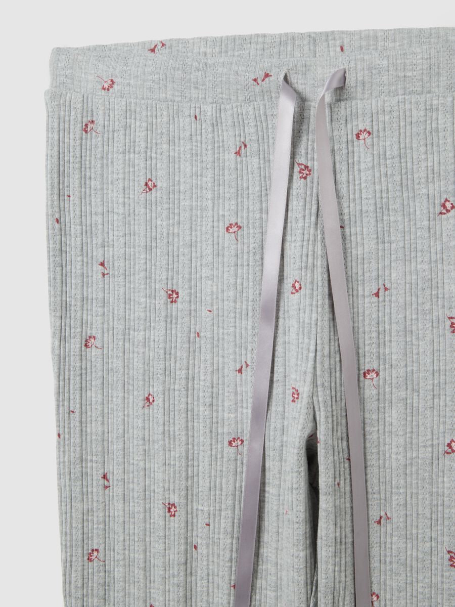Grey Cotton Blend Pyjama Trousers_5