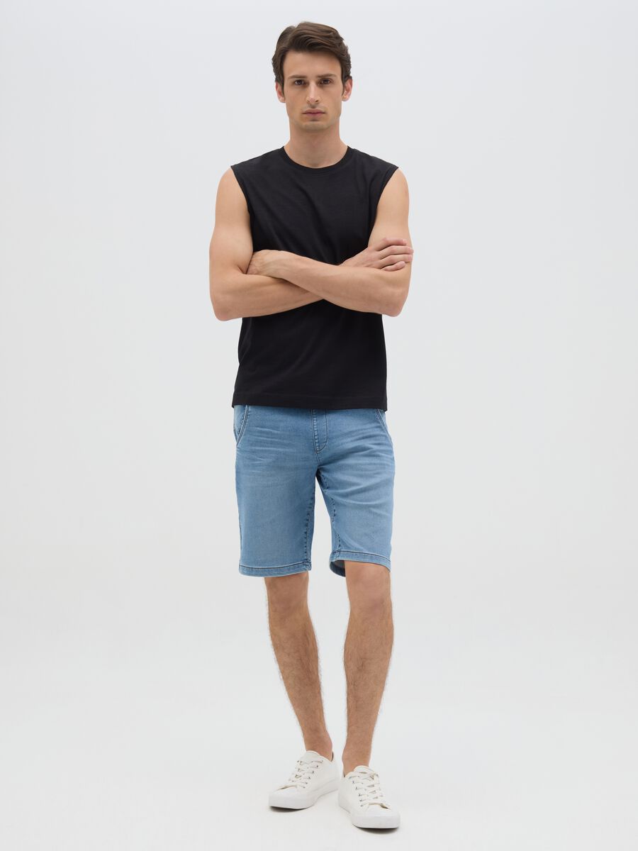 Men's black pure cotton vest regular fit_1