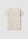 White floral stretch-cotton T-shirt, regular fit_4