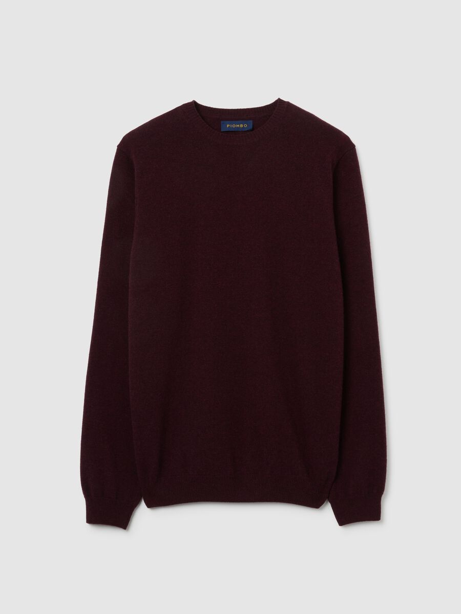 Pullover girocollo viola in puro lambswool regular fit_4