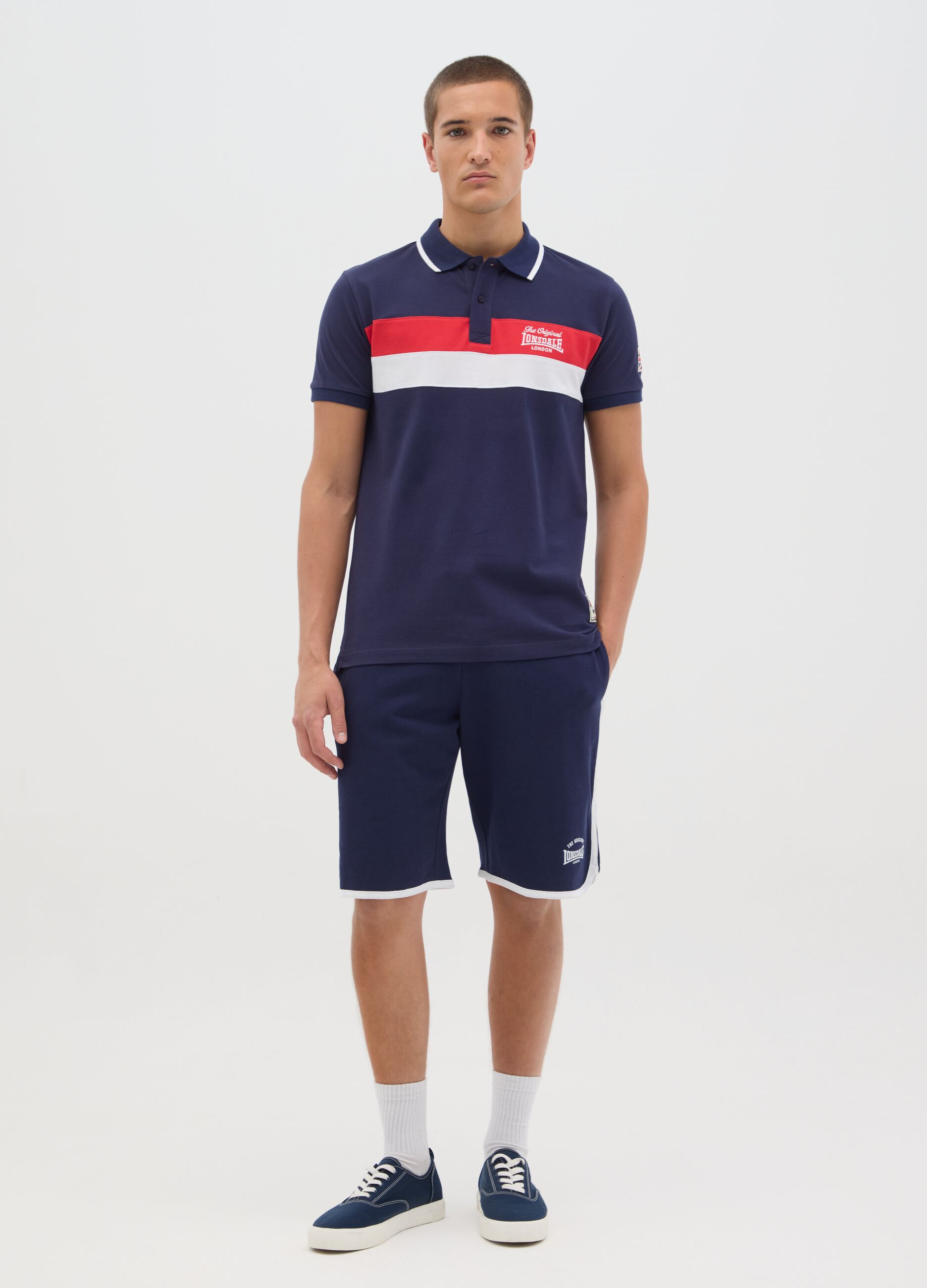 Men's Polo in Pure Multicolor Cotton