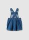 Blue denim regular fit dungaree dress for girl_1