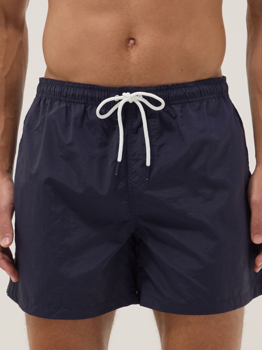 Boxer da mare blu regular fit con coulisse_1