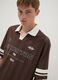 Brown pure cotton polo shirt with classic collar_2