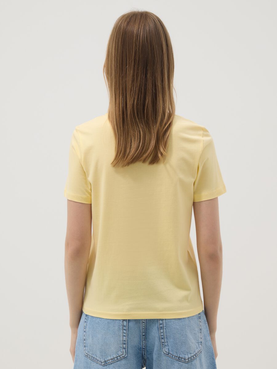 Yellow organic cotton short-sleeve T-shirt_3