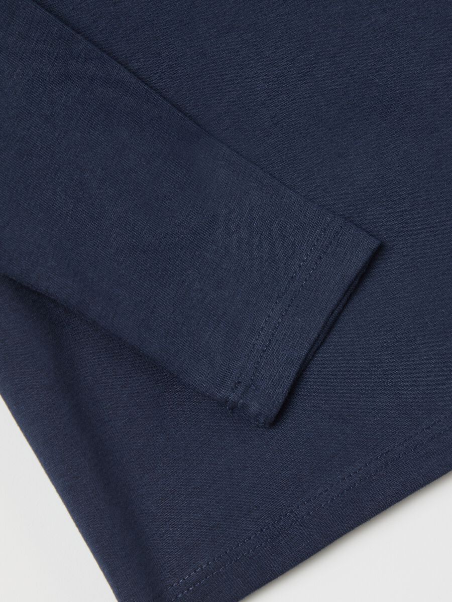 Cotton T-shirt with high neck_3