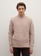 Pullover beige intrecciato con collo alto in misto lana regular fit_2