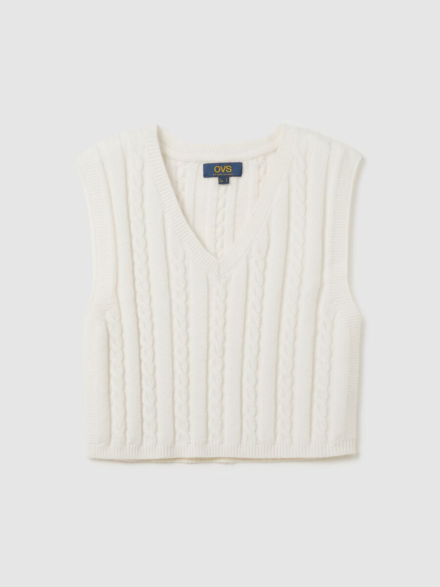 White Knitted Waistcoat_4