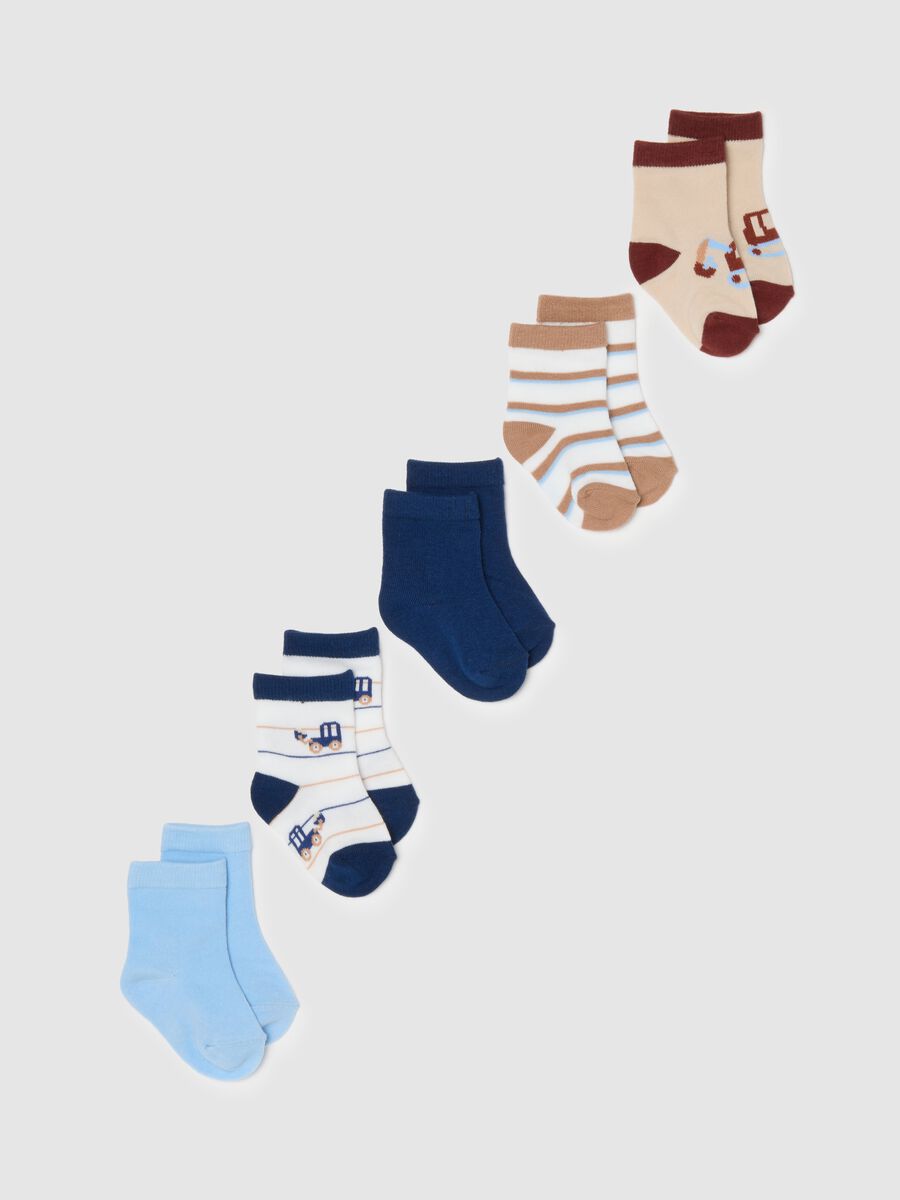 Multipack of Multi-coloured Baby Socks in Stretch Cotton_0