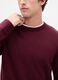 Maglione girocollo bordeaux in puro cotone_3