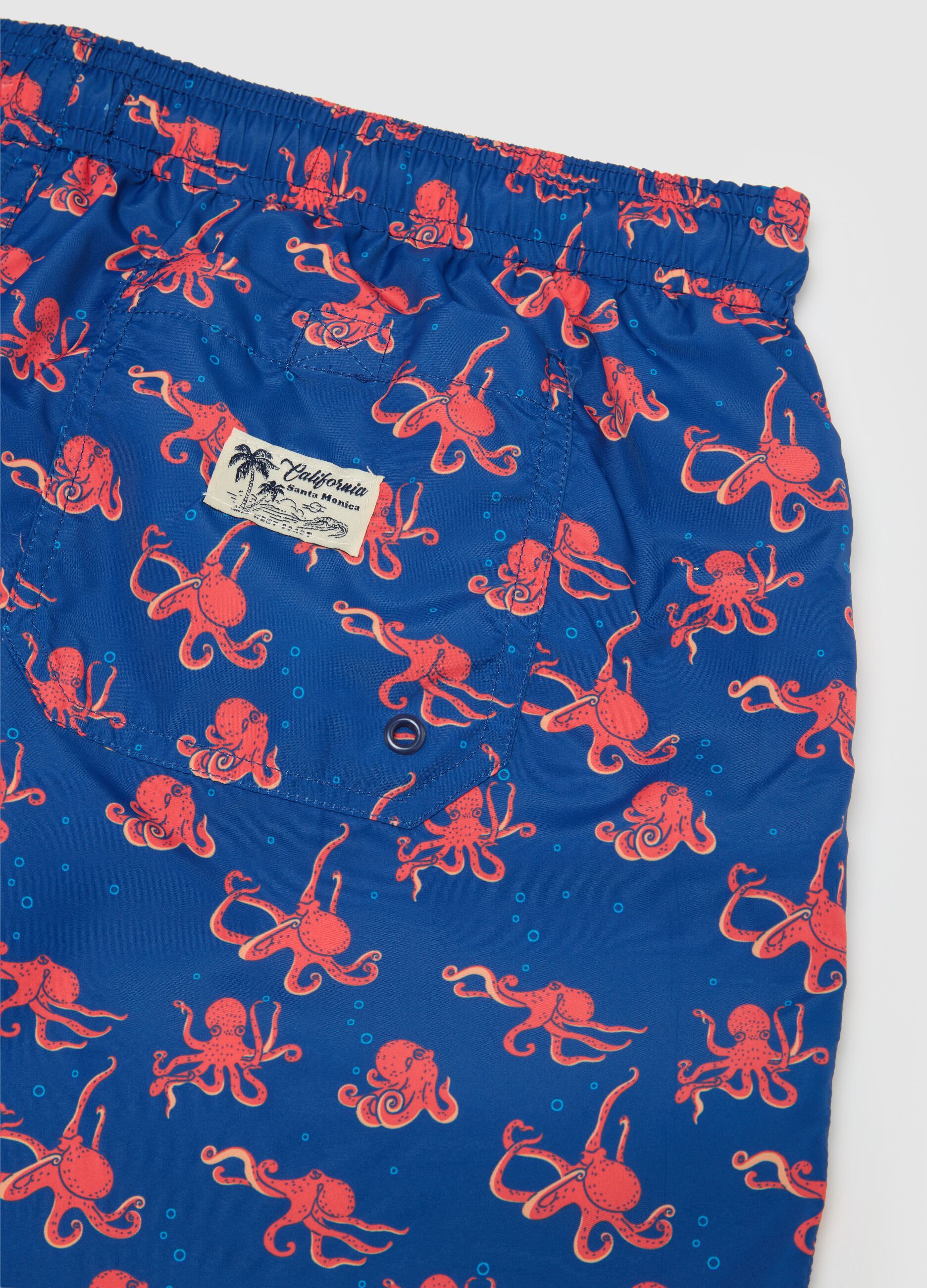 Men's multicolour swim shorts with octopus print