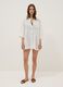 Long white pure linen beach cover-up_0