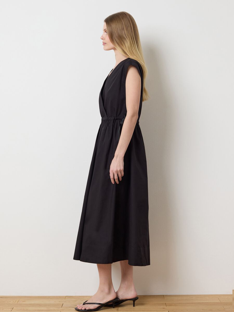 Black Crossed Cotton Dress_1